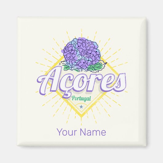 アゾレスアジランゲアフラワーアイランドポルトガルヴィンテージ マグネット (正面)