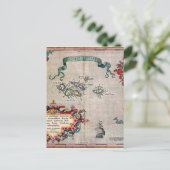 アゾレスオールドマップ – ヴィンテージセーリング探査 ポストカード (スタンド正面)