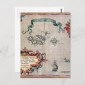 アゾレスオールドマップ – ヴィンテージセーリング探査 ポストカード (正面/裏面)