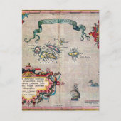 アゾレスオールドマップ – ヴィンテージセーリング探査 ポストカード (正面)