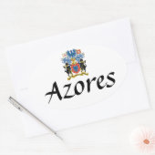 アゾレスクレストオーバルステッカー 楕円形シール (封筒)