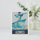 アゾレスホエールハンターイラストレーションポルトガル ポストカード (スタンド正面)