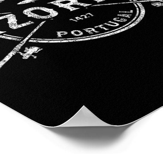 アゾレスヴィンテージ交差魚釣りロッド ポスター (角)