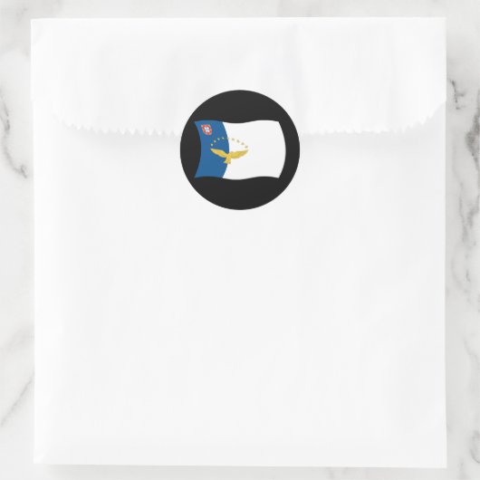 アゾレス国旗のシール ラウンドシール (バッグ)