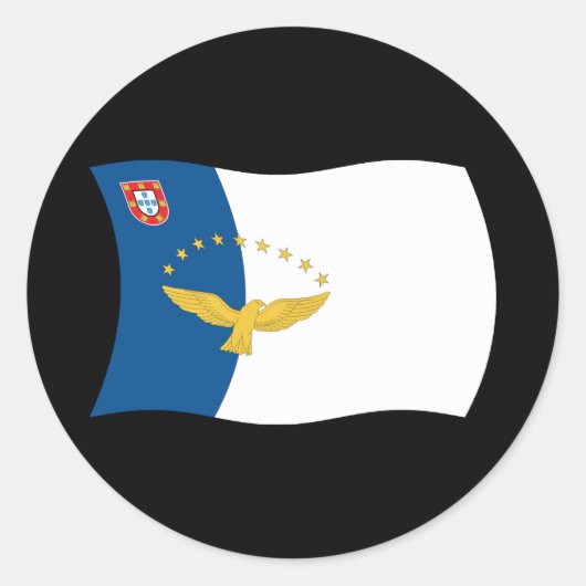 アゾレス国旗のシール ラウンドシール (正面)