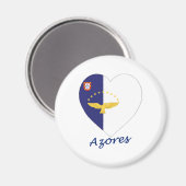 アゾレス国旗のハート マグネット (正面/裏面)