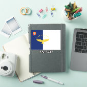 アゾレス国旗のレーザーステッカー シール (iPadカバー)