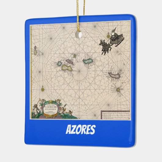 アゾレス地図クリスマスオーナメント セラミックオーナメント (左)
