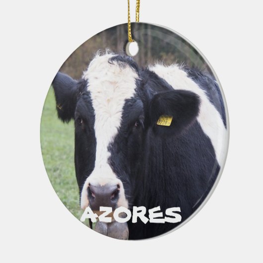 アゾレス牛ホエールクリスマスオーナメント セラミックオーナメント (左)