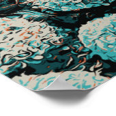 アゾレス紫陽花イラストレーションポルトガル ポスター (角)