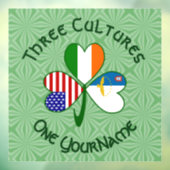 アゾレス諸島アイルランドUSAシャームロックパーソナライズされた国旗 ウィンドウサイン (シート3)