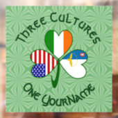 アゾレス諸島アイルランドUSAシャームロックパーソナライズされた国旗 ウィンドウサイン (シート2)