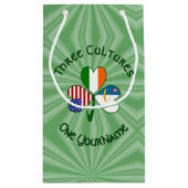 アゾレス諸島アイルランドUSAシャームロックパーソナライズされた国旗 スモールペーパーバッグ (裏面)