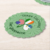 アゾレス諸島アイルランドUSAシャームロックパーソナライズされた国旗 ペーパーコースター (アングル)