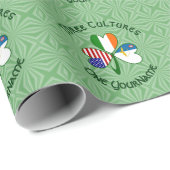 アゾレス諸島アイルランドUSAシャームロックパーソナライズされた国旗 ラッピングペーパー (ロールコーナー)