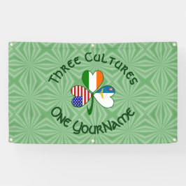 アゾレス諸島アイルランドUSAシャームロックパーソナライズされた国旗 横断幕