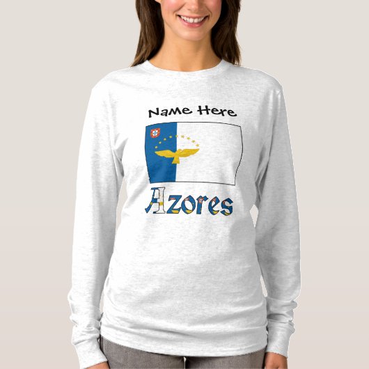 アゾレス諸島パーソナライズされた国旗 Tシャツ (正面)