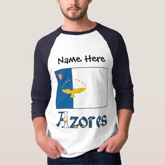 アゾレス諸島パーソナライズされた国旗 Tシャツ (正面)