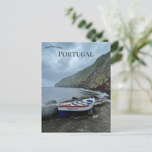 アゾレス諸島ポルトガルのストーミーデー ポストカード (スタンド正面)