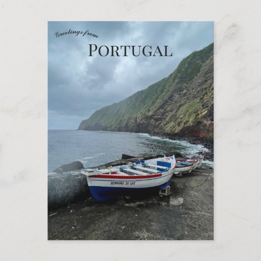 アゾレス諸島ポルトガルのストーミーデー ポストカード (正面)