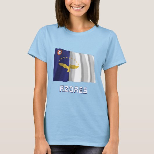 アゾレス諸島国旗と名前 Tシャツ (正面)