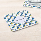 アゾレス諸島国旗のタイルパーソナライズされた張 スクエアペーパーコースター (アングル)