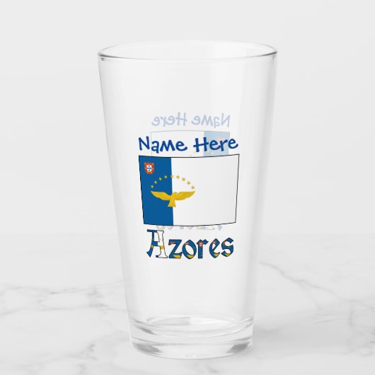 アゾレス諸島国旗の青 タンブラーグラス (正面)