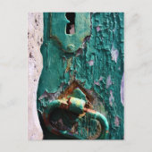 アゾレス諸島 ポルトガル 古い木のドアの鍵穴 ポストカード (正面)