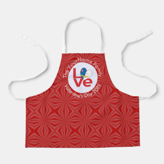 アゾレス赤愛パーソナライズされた旗 エプロン