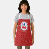 アゾレス赤愛パーソナライズされた旗 エプロン (インサイチュ)