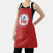 アゾレス赤愛パーソナライズされた旗 エプロン (インサイチュ)