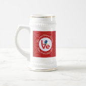 アゾレス赤愛パーソナライズされた旗 ビールジョッキ (左)