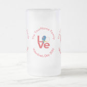 アゾレス赤愛パーソナライズされた旗 フロストグラスビールジョッキ (中央)