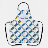 アゾレス・アゾール諸島の旗 タイル加工されたオリジナル名入り エプロン (正面)