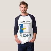 アゾレス・アゾーレス旗カスタマイズ Tシャツ (正面フル)