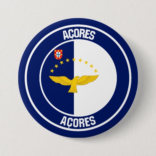 アゾレス·ラウンド·エンブレム 缶バッジ (正面)