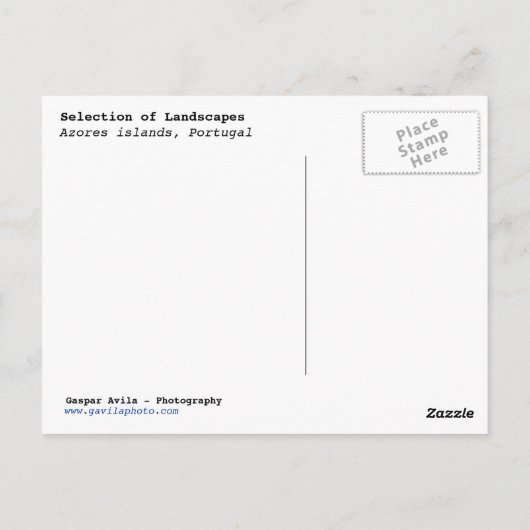 アゾーレスの風景 ポストカード (裏面)