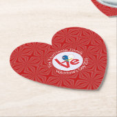アゾーレンラブハース国旗のバレンタパーソナライズされたイン ペーパーコースター (アングル)