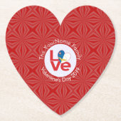 アゾーレンラブハース国旗のバレンタパーソナライズされたイン ペーパーコースター (正面)