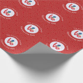 アゾーレンラブハース国旗のバレンタパーソナライズされたイン ラッピングペーパー (角)