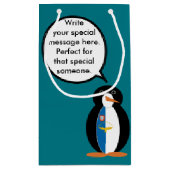 アゾーレ語でペンギンパーソナライズされた語 スモールペーパーバッグ (裏面)