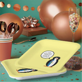 アゾーレ語でペンギンパーソナライズされた語 ペーパープレート