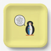 アゾーレ語でペンギンパーソナライズされた語 ペーパープレート (正面)