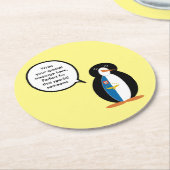 アゾーレ語でペンギンパーソナライズされた語 ラウンドペーパーコースター (アングル)