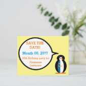 アゾーレ語でペンギンパーソナライズされた語 案内ポストカード (スタンド正面)