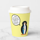アゾーレ語でペンギンパーソナライズされた語 紙コップ (正面)