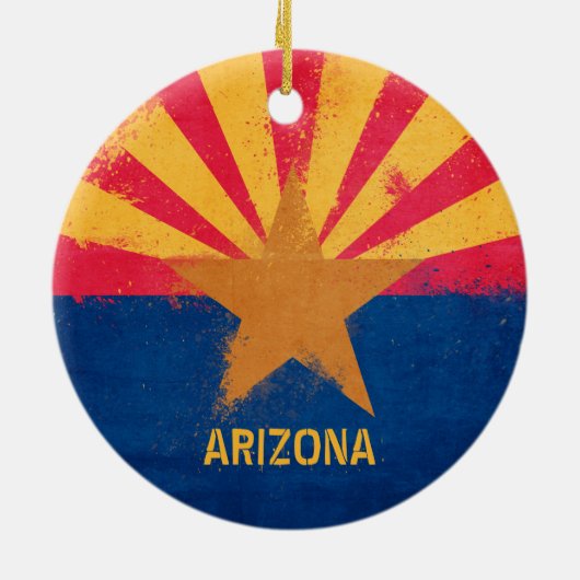 アゾ動揺してナ州旗 セラミックオーナメント (裏面)