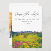 アゾ結婚ナズワイルドフラワー日付を保存 招待状 (正面/裏面)