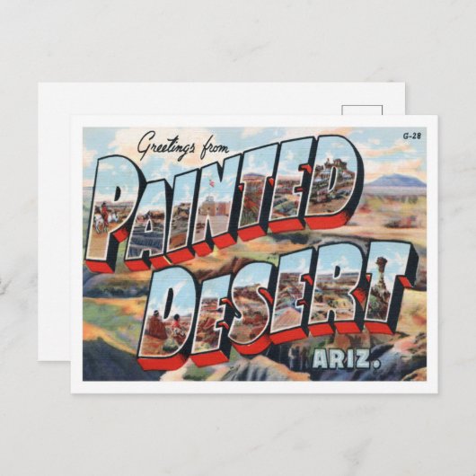 アゾ絵を描ナの砂漠のヴィンテージ ポストカード (正面/裏面)