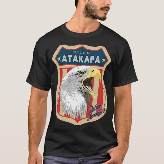 アタカパ部族先住民アメリカインディアンプライドリスペクト Tシャツ (正面)